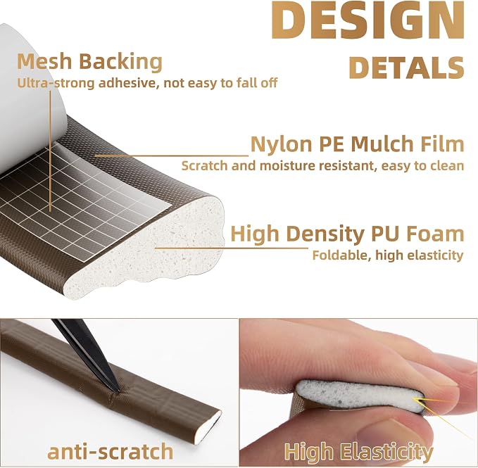 Kneelisa 118” Wedge-Shape Foam Window Weather Stripping Door Seal | - Image 3