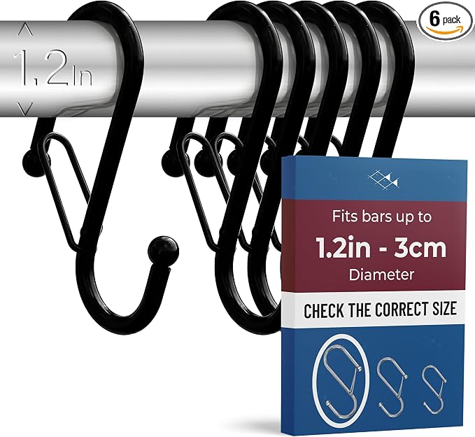 6 S-Shaped Hooks with Anti-Fall System. Anti Drop S-Shaped Hook with Safety by BLAUMARIT%C3%89