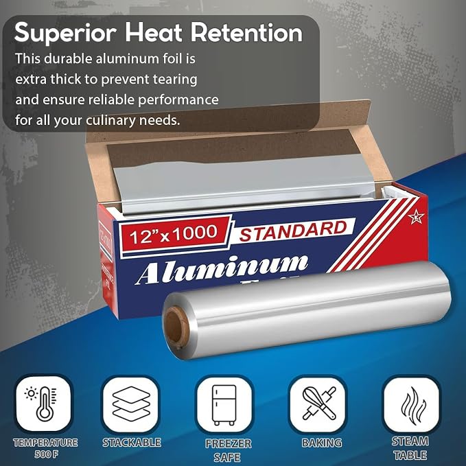 Aluminum Foil, 12x1000 Inches, for Cooking, Commercial use, and Food Storage - Image 7