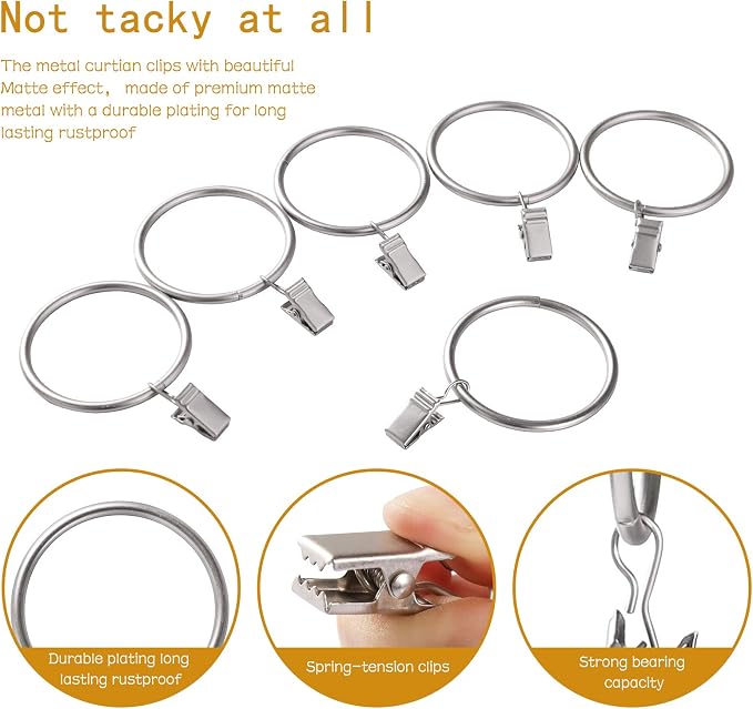 Lansian 44 Pack Curtain Rings - Image 7