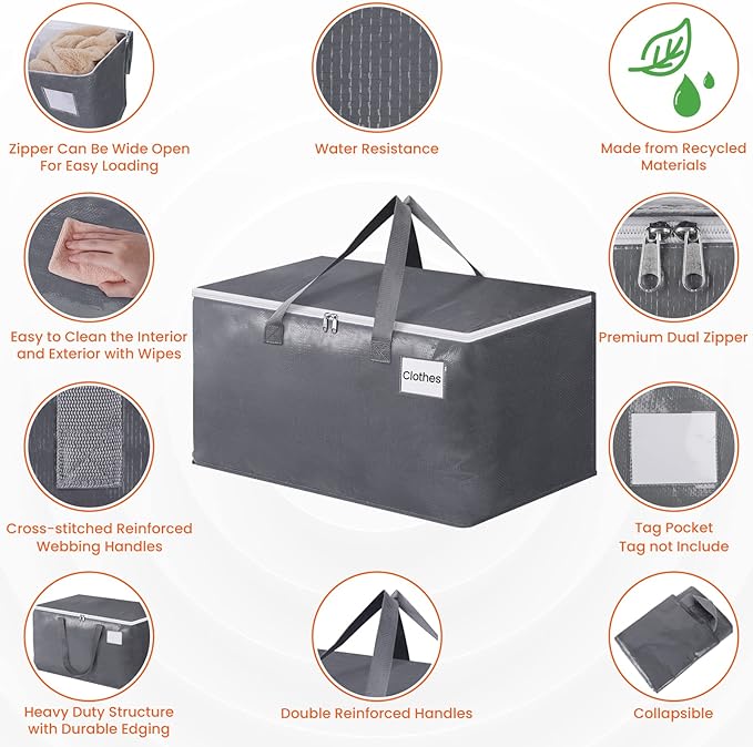 BlissTotes Large Moving Bags, Storage Bags, 93L-6 Pack | Moving Bags - Image 3