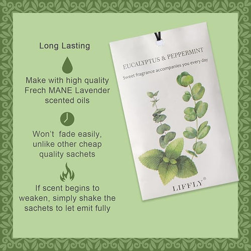 14 Packs Eucalyptus Peppermint Scented Sachets fit Drawers and Closets - Image 2