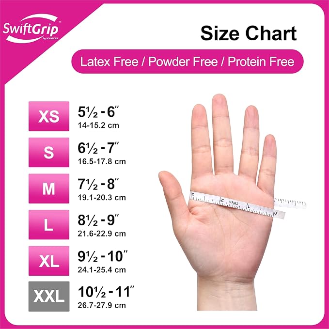 SwiftGrip Powder-Free Nitrile Gloves, Disposable Nitrile Gloves, Latex-Free - Image 8