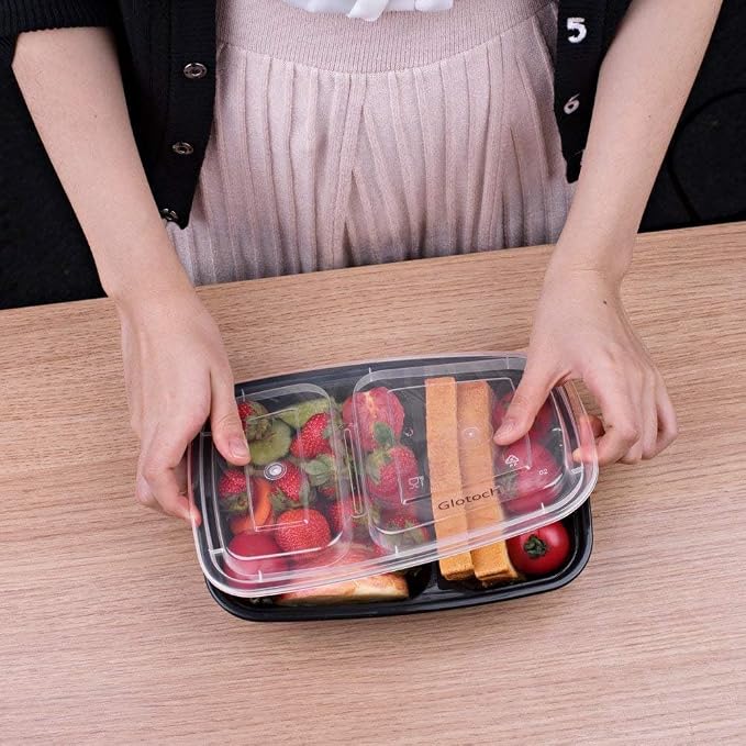 Glotoch Express 300 Pack 32 oz 2-Compartment Meal Prep Containers - Image 9