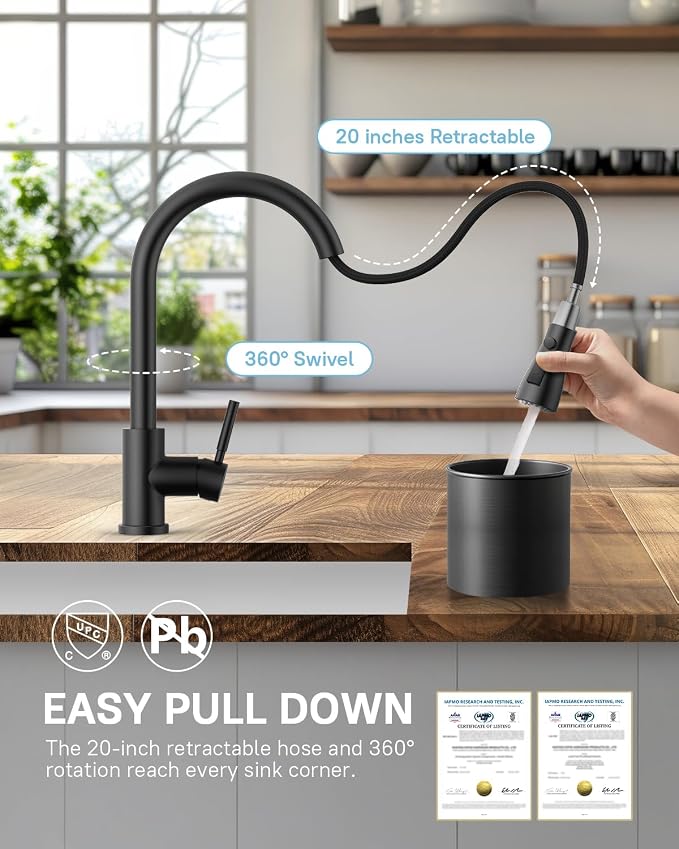 WEWE Pull-Down Kitchen Faucet - Image 9