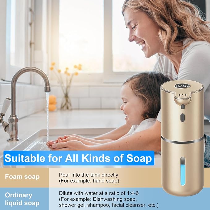 OHIFAST Automatic Foaming Soap Dispenser Touchless, USB Rechargeable Smart Hand - Image 6