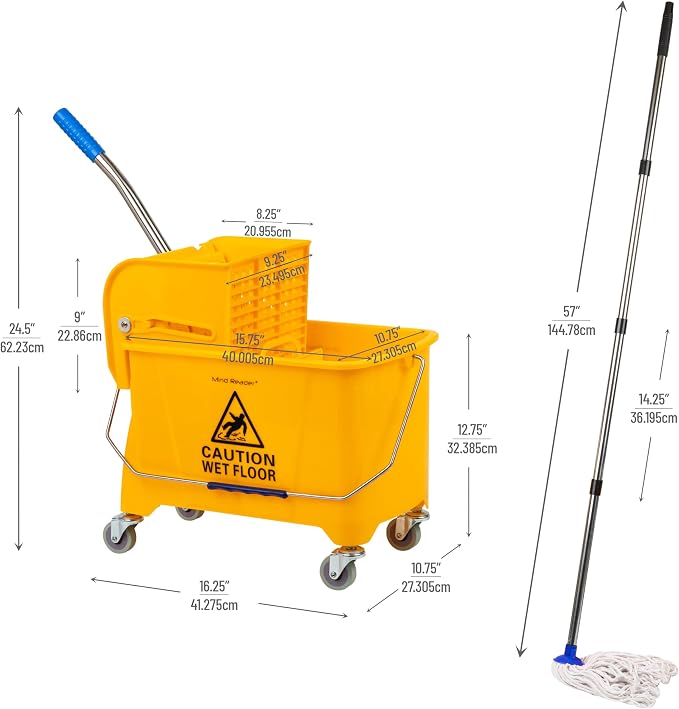 Mind Reader Mop and Bucket Set - Image 4