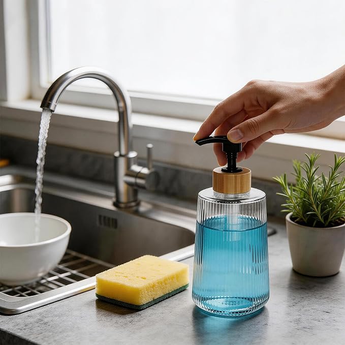Glass Soap Dispenser, Thickened Glass Hand Soap Dispenser - Image 3