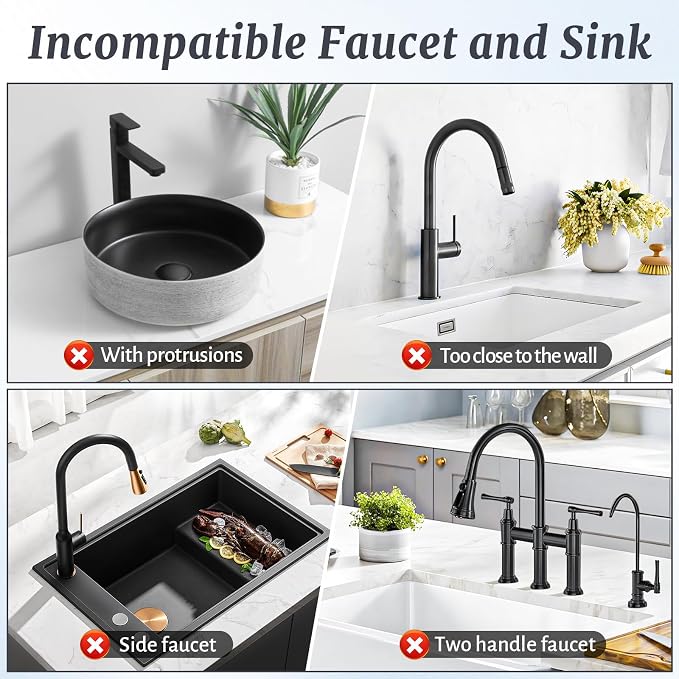 PoYang 24 Inch Faucet Mat for Kitchen Sink Splash Guard, Light Grey | Sink - Image 4