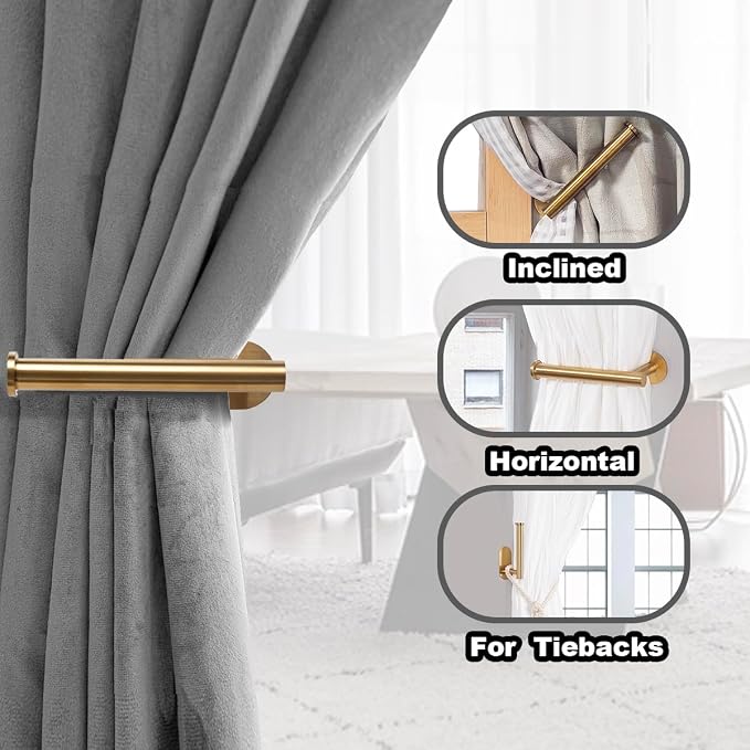 Adhesive Curtain Holdbacks No Drill, Wall Mounted Curtain Tie Backs Hooks - Image 3
