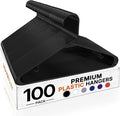 HOUSE DAY Black Plastic Hangers 100 Pack, Slim Space-Saving Clothes Hangers | by HOUSEDAY