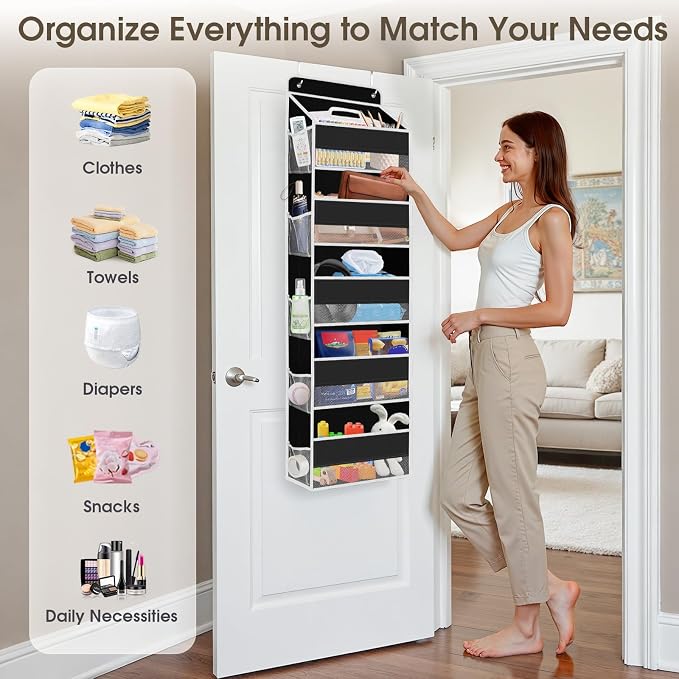 2 Pcs Over The Door Organizer Large Capacity Hanging Storage Room Organizer - Image 6