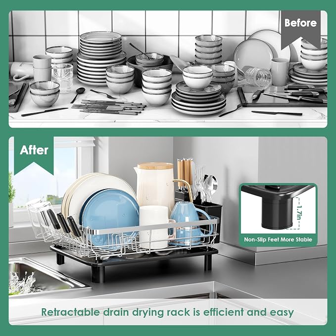 MOUKABAL Stainless Steel Dish Drying Rack - Image 2