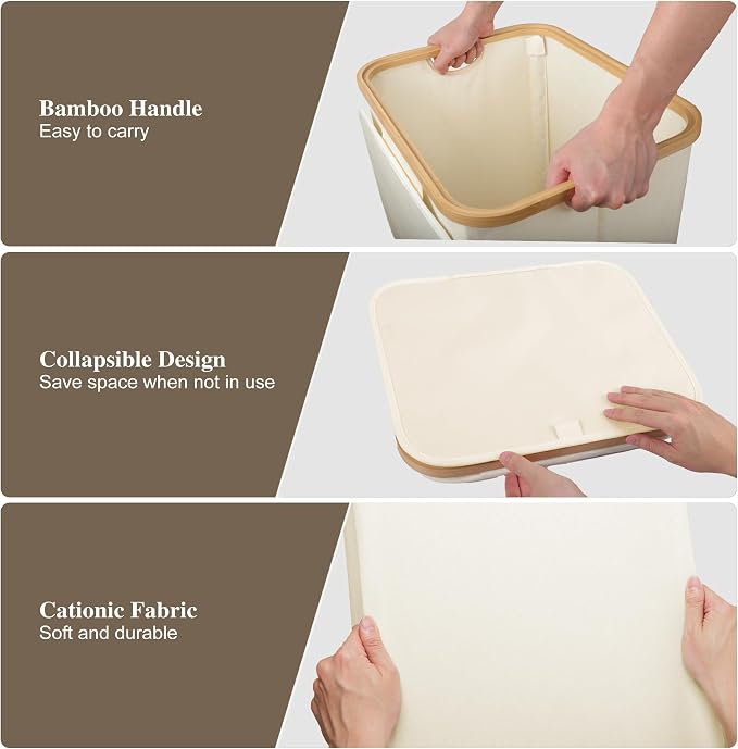 Foluck Large Laundry Hamper, 100L Waterproof Laundry Basket - Image 6