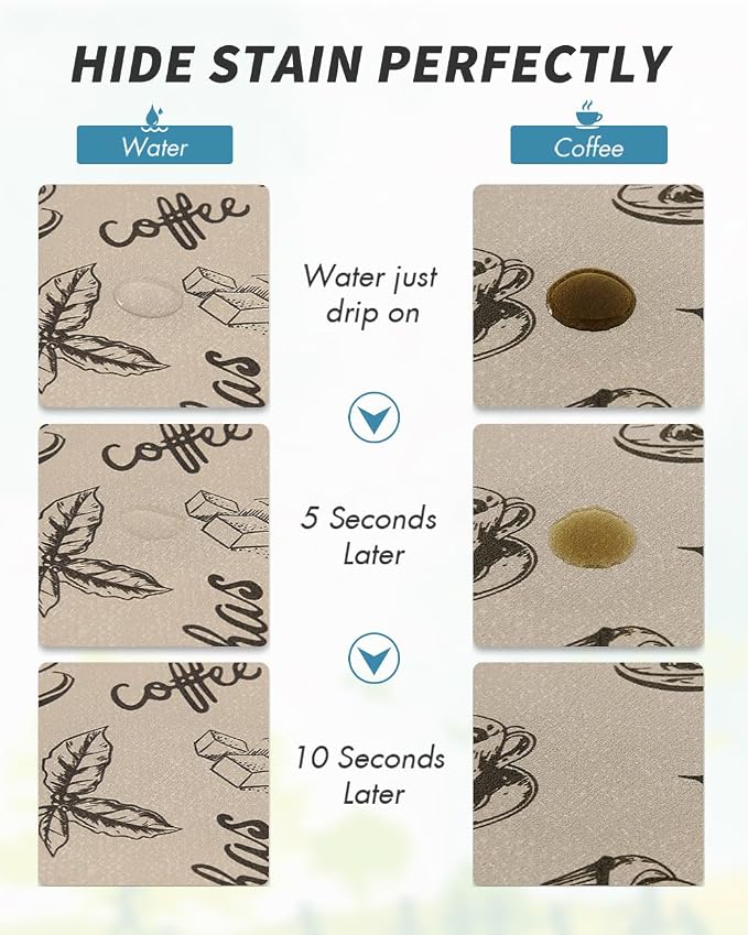 AMOAMI-Coffee Mat Hide Stain Rubber Backed Absorbent Dish Drying Mat - Image 3