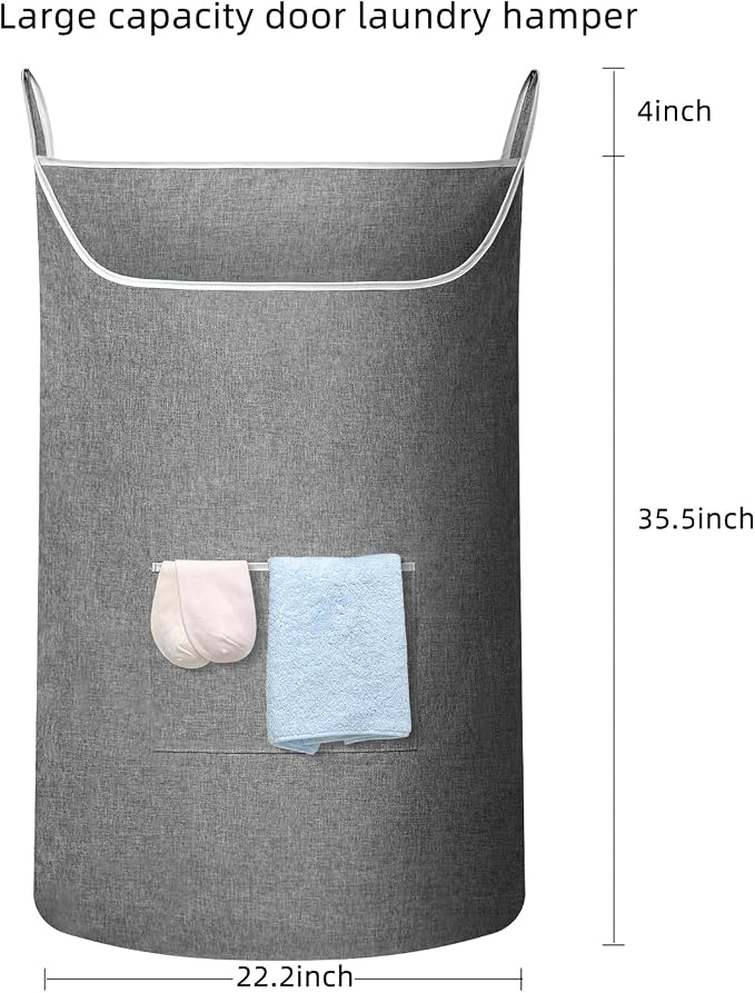 SAVERHO X-Large Hanging Laundry Hamper Bag, Door Hanging Hamper - Image 2