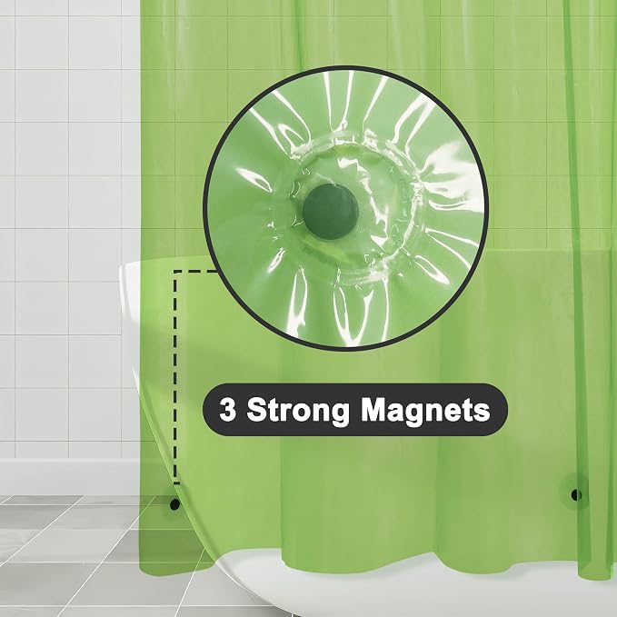 Barossa Design Clear Green Shower Curtain Liner Standard Size - Image 3