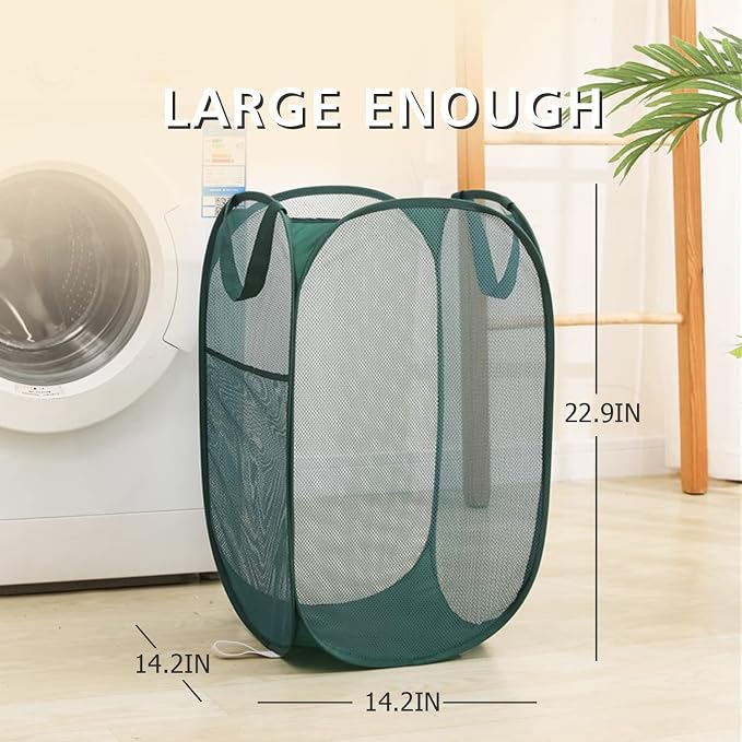 Sturdy Mesh Laundry Hamper Basket Bag, collapsible Pop up - Image 6