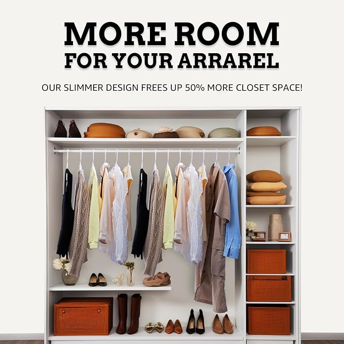 30 Pack Adult Plastic Hanger for Shirt Pants Coats Dresses Skirts Suits Jackets - Image 7