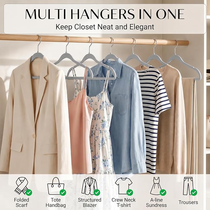 Plastic Hangers 50 Pack, Thin Hangers - Image 2