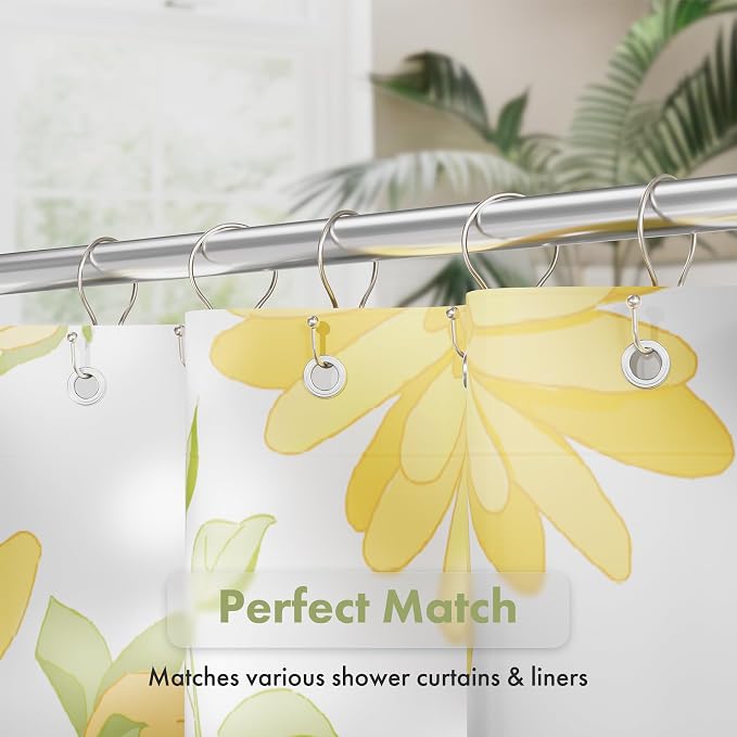 AmazerBath Shower Curtain Hooks Brushed Nickel Shower Curtain Rings, Simple - Image 4