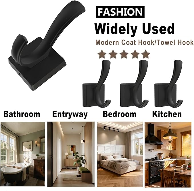TOFIIGREM Black Towel Hooks Coat Hooks - Image 5