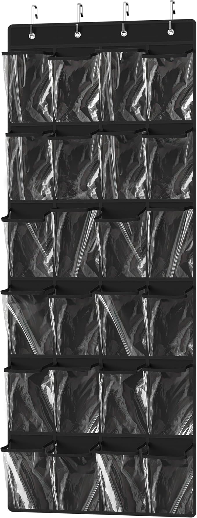 Simple Houseware 24 Pockets Large Clear Over the Door Shoe Organizer, 4 Durable by SimpleHouseware