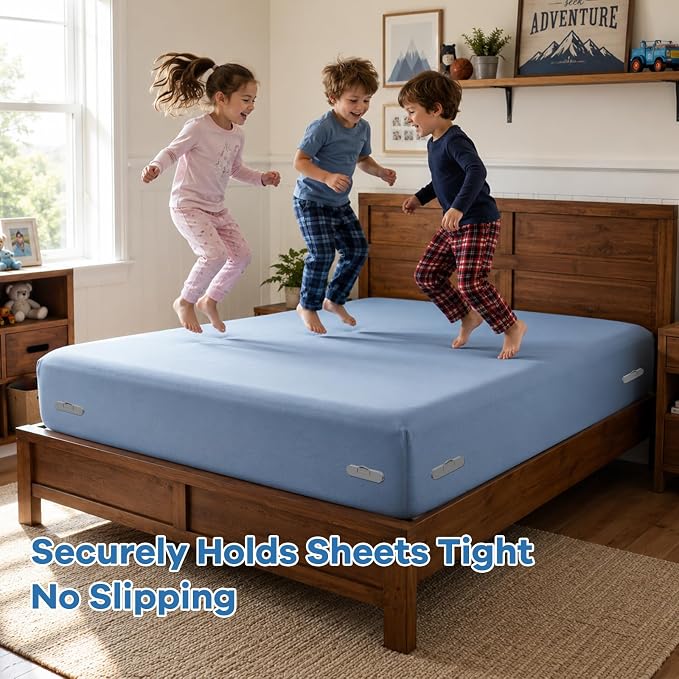 Bed Sheet Holders for Corners, New Upgrade Fitted Sheet Holder Keep Sheets Firm - Image 7