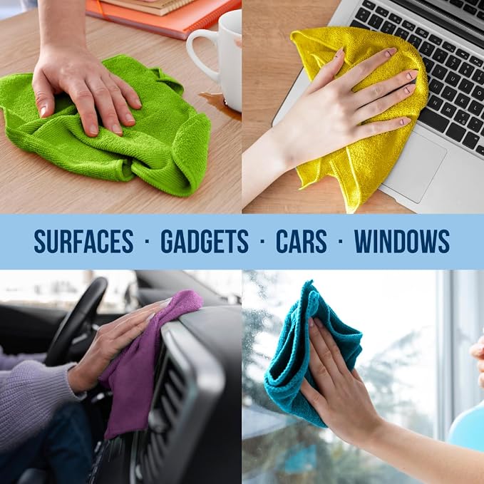 GREEN LIFESTYLE Microfiber Cleaning Cloth 11.5" x 11.5" 12 Pack - Image 5
