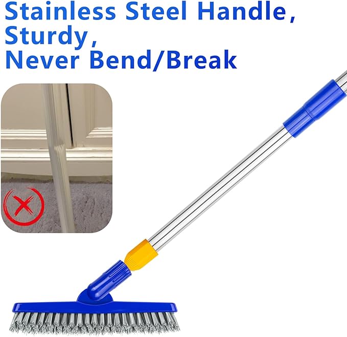 12" Wide Floor Scrub and Grout Brush Set - Image 4