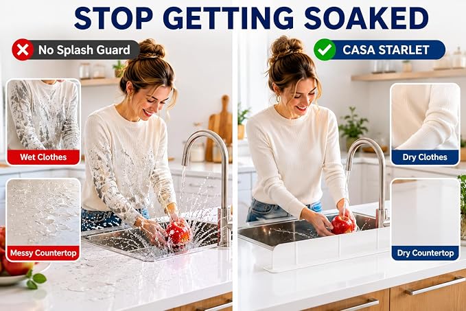 30 inch Premium Kitchen Sink Silicone Water Splash Guard Size Upgrade 30" and - Image 3