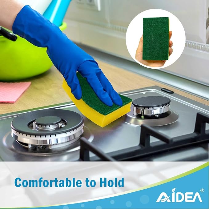 AIDEA Sponges Kitchen, 24-PK Heavy Duty Dish Sponges Kitchen, Scrub Sponges | - Image 7