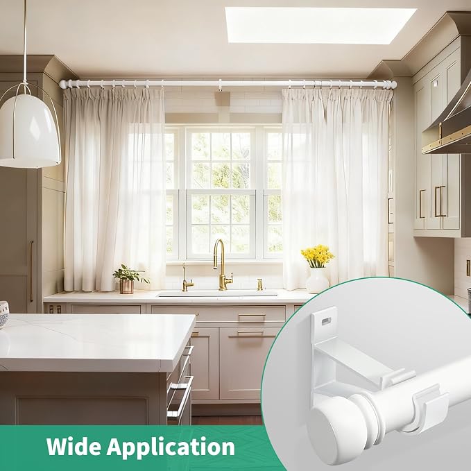 Curtain Rod Holder Heavy Duty Curtain Rod Hooks 16 Pcs White Curtain Rod - Image 9