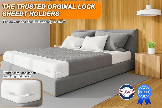 Bed Sheet Holders for Corners, Heavy Duty Fitted Sheet Holder - Image 2