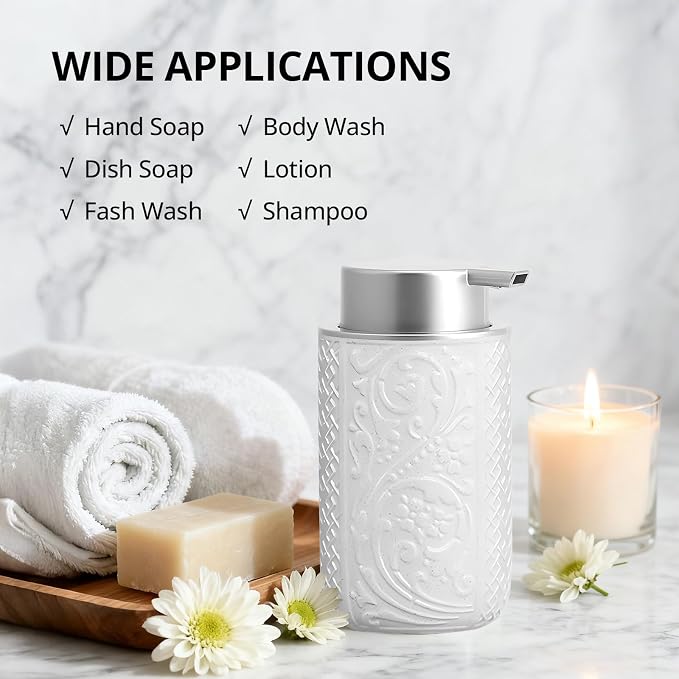 Ceramic Beige Foaming Soap Dispenser, 12OZ/350ML Empty Foam Hand Soap Dispenser - Image 4