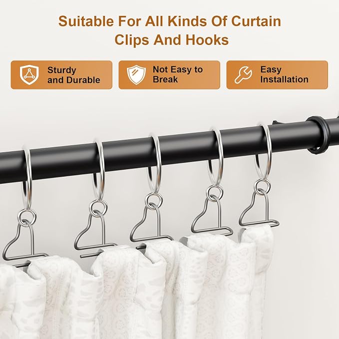 24 Packs Silver Metal Curtain Rings - Image 6