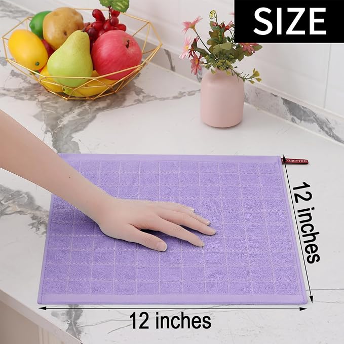 Homaxy 100% Cotton Terry Kitchen Dish Cloths, 6 Pack - Image 5