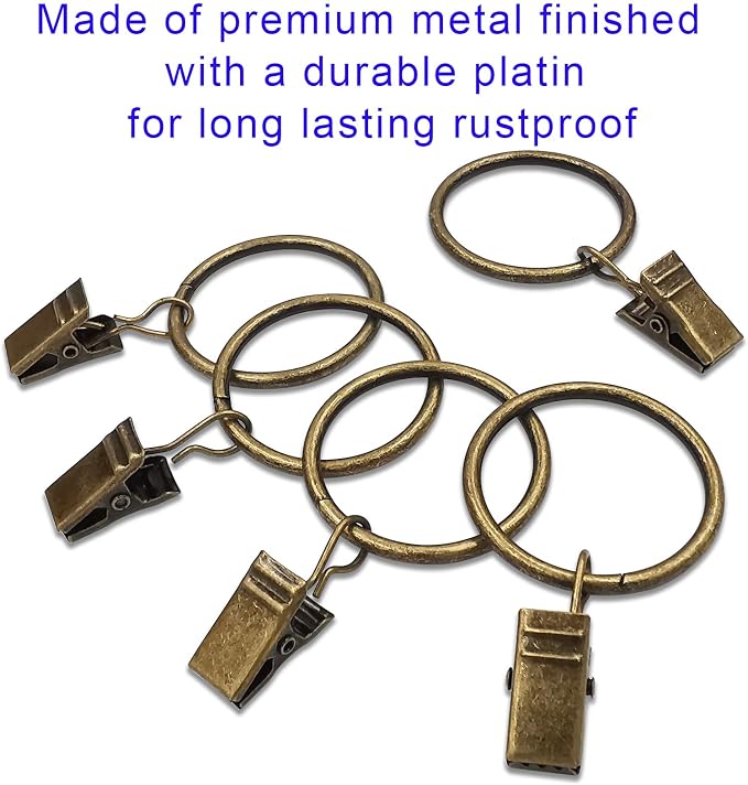 120 Pack Curtain Rings with Clips, Drapery Clips with Rings, Drapes Rings 1.26 - Image 8