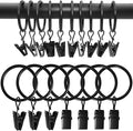 100 Pack Curtain Rings with Clips, Drapery Clips with Rings, Drapes Rings 1.26 by AMZSEVEN