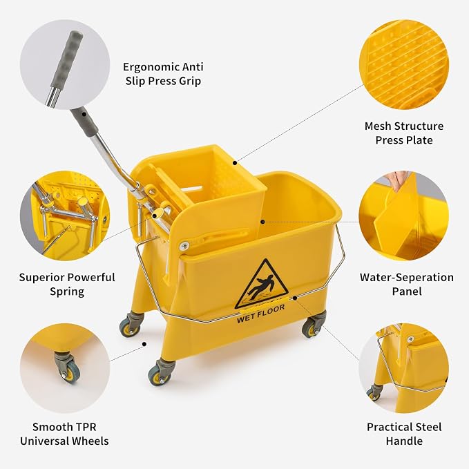 22 Quart Wheeled Mop Bucket - Image 2