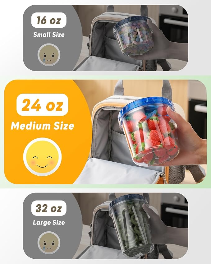 BiuLeon 12 Pack-24 oz Freezer Storage Containers, Airtight Twist Top Lids Food - Image 5