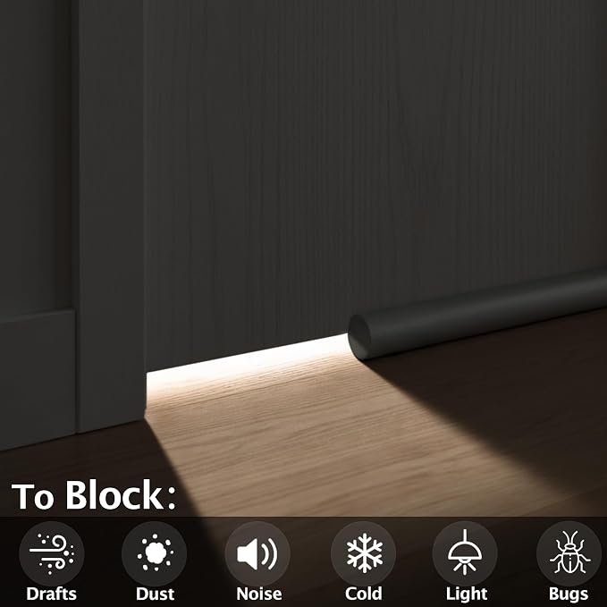 MAXTID Large Door Draft Blocker 32" Grey Bottom Door Draft Stoppers | Weather - Image 3