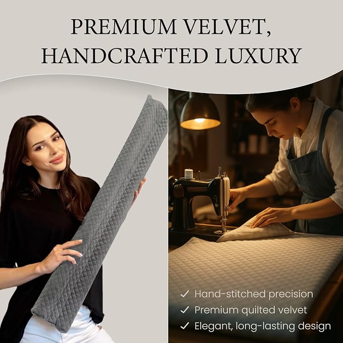 Ciieyuo Velvet Under Door Sound Blocker, Easy Install Fits 26'' - Image 8