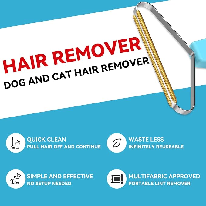 Pet Hair Remover 3-Pack, Dog Cat Fur Tool, Portable Carpet Scraper | Multi - Image 8