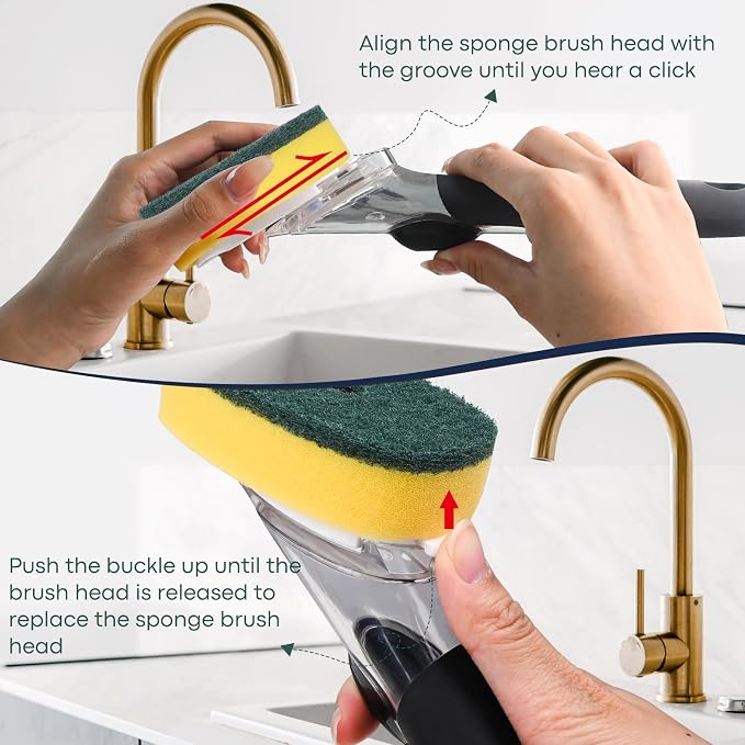 Sponge Brush Refills for OXO Soap Dispensing Dish Brush 4 Pack Refill Heads | - Image 7