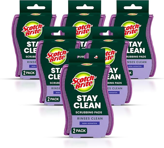 Scotch-Brite Stay Clean Scrubber Pads, Non-Scratch Dish Sponges by Unknown