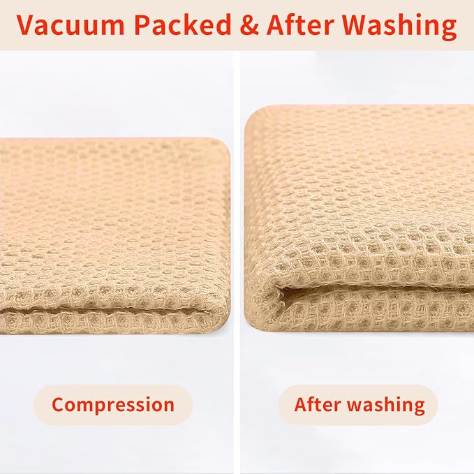 Homaxy 100% Cotton Waffle Weave Kitchen Dish Cloths 18-Pack, Apricot | 12 x 12 - Image 7