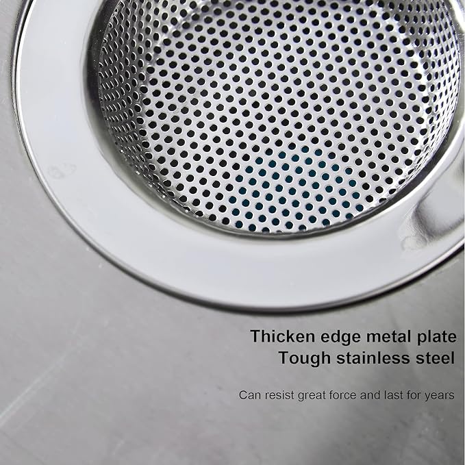 LASSHSWA 2 Pcs Kitchen Sink Strainer Stainless Steel, Mesh and Punching - Image 6