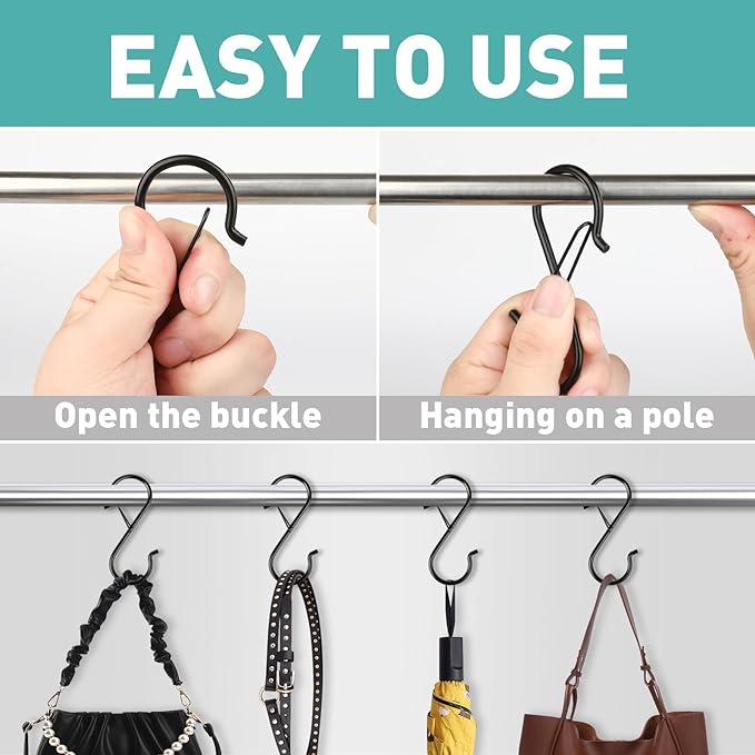 150 Pcs S Hooks for Hanging Heavy Duty, Metal S Hook - Image 4