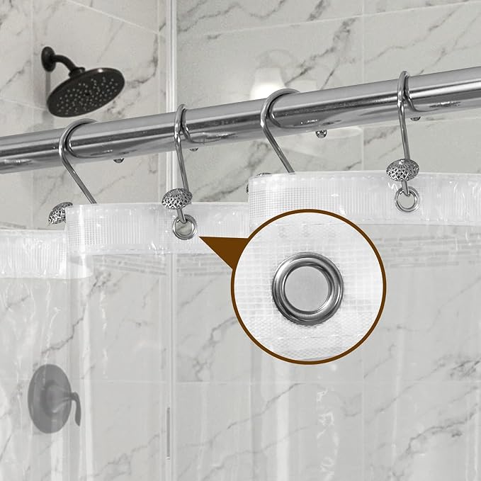 Barossa Design Super Long Clear Shower Curtain Liner, 72 Wide x 108 Height - Image 6